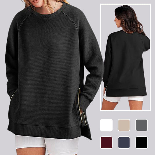 🔥Loose-Fitting Long-Sleeved Sweatshirt with Side Zippers