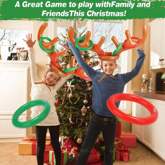 🔥[Parent child toys] 🎁Christmas Reindeer Antler Ring Toss Game