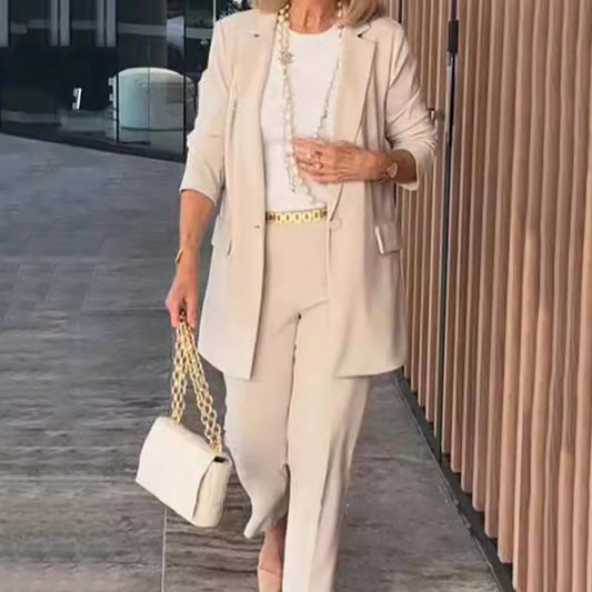 😍Elegant Women's Two-Piece Suit Set - Blazer and Trousers