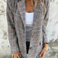 ✨Get 50% Off! 💖Fall Lapel Collar Slim Button Plaid Small Suit For Women