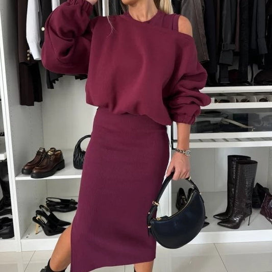 💥Women's Sweatshirt & Sleeveless Dress 2-Piece Set