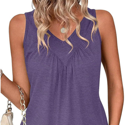 Women’s V-Neck Sleeveless Tank Top – Effortless Comfort & Chic Style! ✨👚