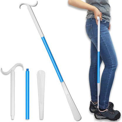 Adjustable Long Shoe Horn with Sock Remover for Seniors