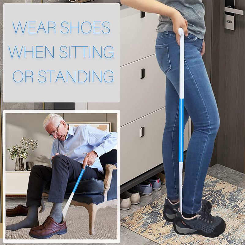 Adjustable Long Shoe Horn with Sock Remover for Seniors