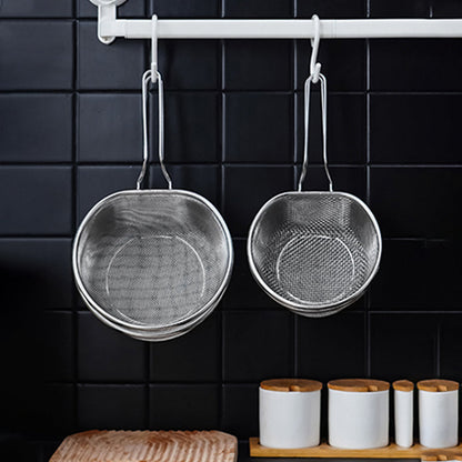 💞 Handheld Steel Sieve – No Rust, No Splatter 🍲