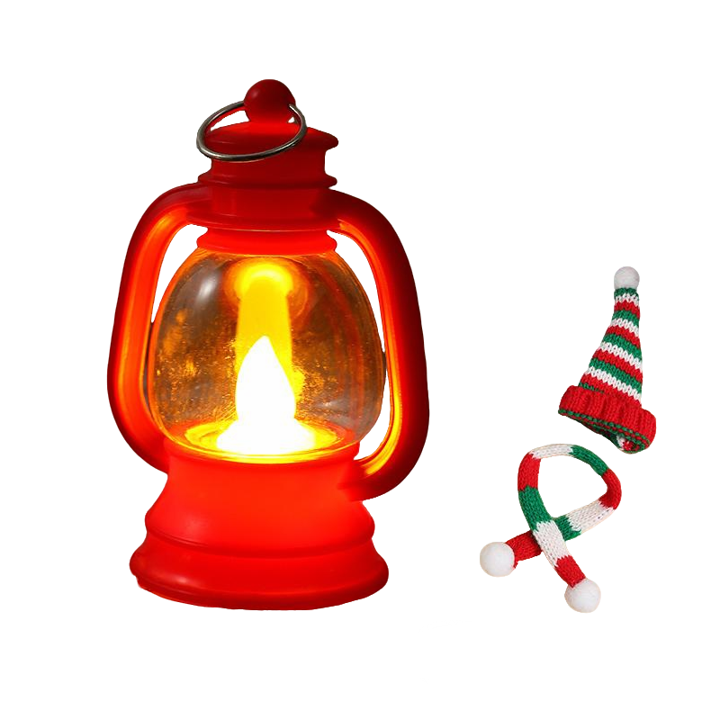 Mini Snowman Lantern with Hats and Scarves