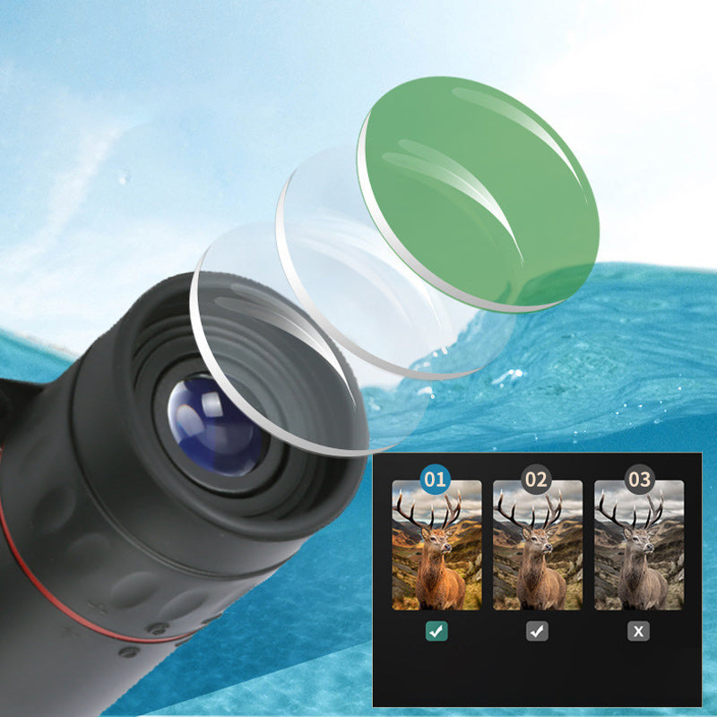 🔭Outdoor Portable Monocular Telescope - 12x50 High Definition with Smartphone Adapter for Adventures 🌄📱