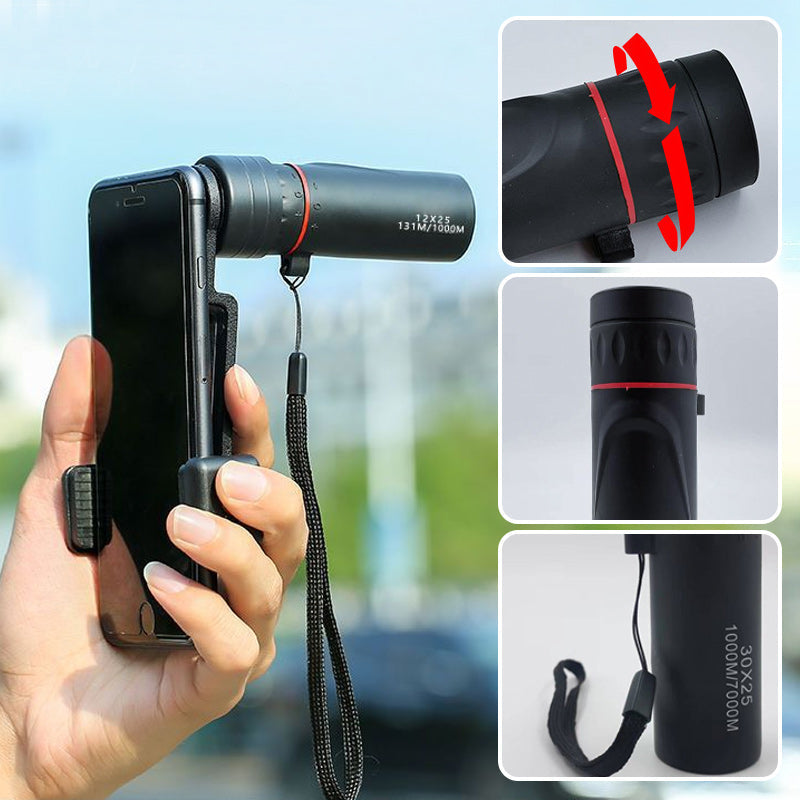 🔭Outdoor Portable Monocular Telescope - 12x50 High Definition with Smartphone Adapter for Adventures 🌄📱