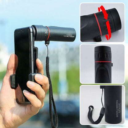🔭Outdoor Portable Monocular Telescope - 12x50 High Definition with Smartphone Adapter for Adventures 🌄📱
