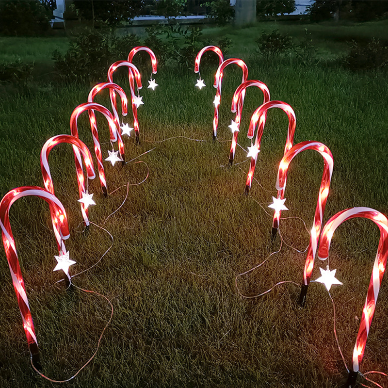 Christmas Outdoor Solar Candy Cane Lights
