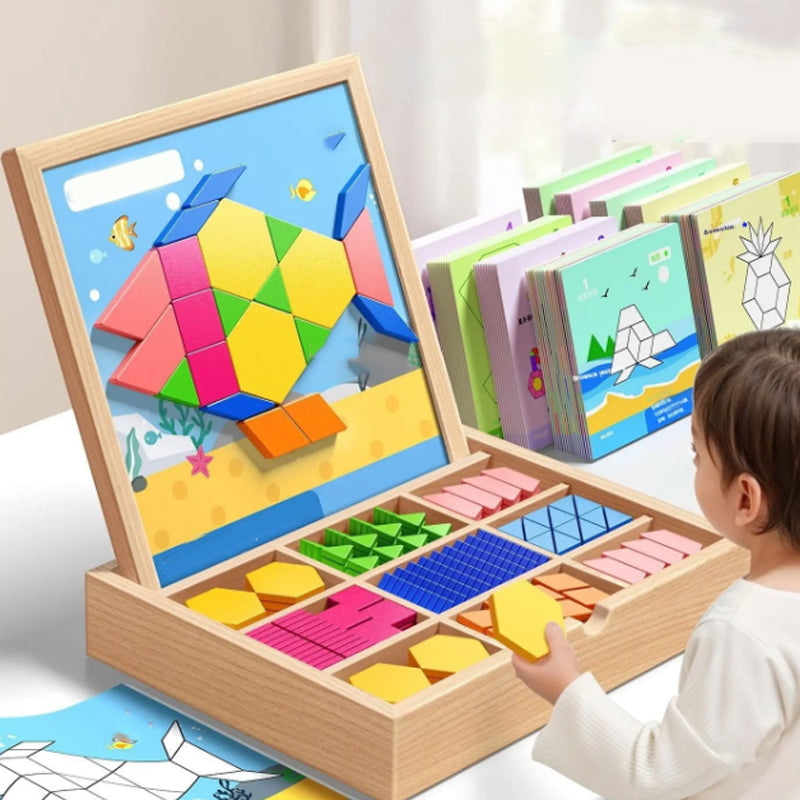 💥Wooden Magnetic Pattern Block Puzzle Set