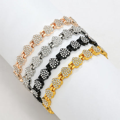 Women's Dazzling Heart-Shaped Magnetic Copper Bracelets