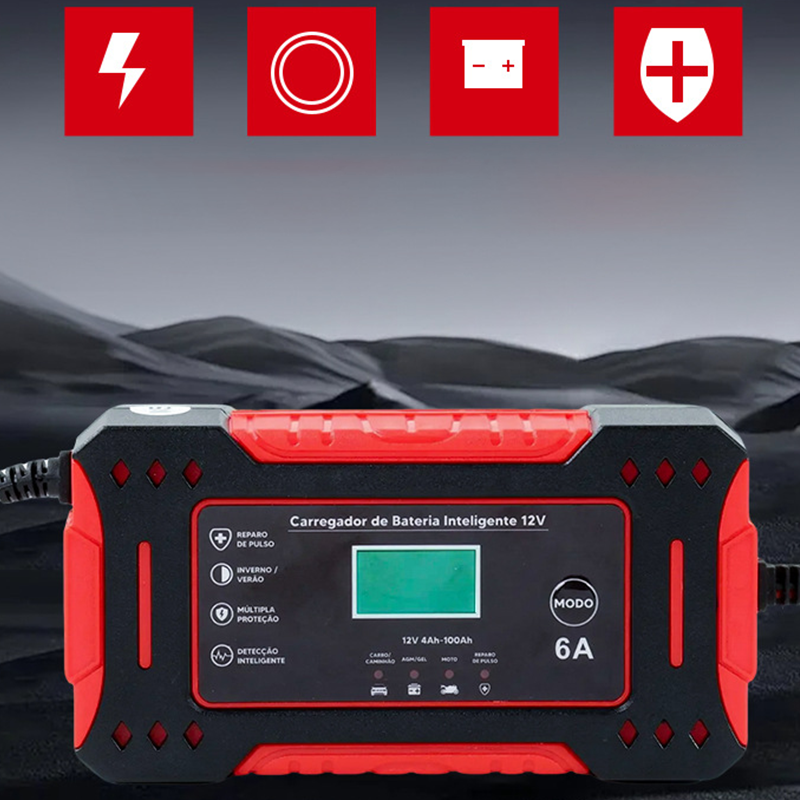 🔋 Portable Smart Car Battery Charger & Maintainer | Emergency Jump Starter & Home Use