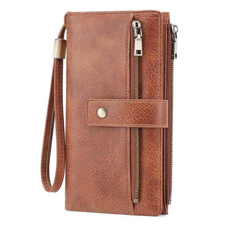 Women's Retro Style RFID Blocking Tri-fold Wallet