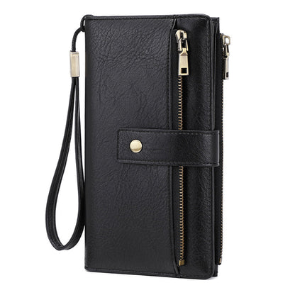 Women's Retro Style RFID Blocking Tri-fold Wallet