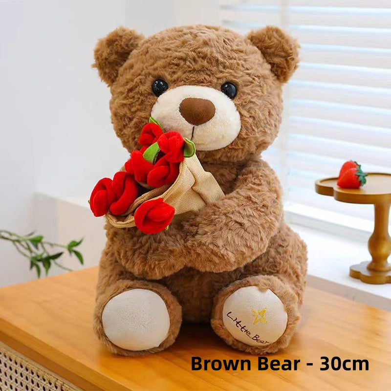 💖Animal Bear Gift with Rose Flower Bouquet