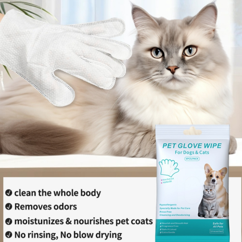 Convenient Efficient Pet Wash-Free Wipes Gloves