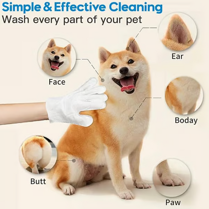 Convenient Efficient Pet Wash-Free Wipes Gloves