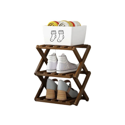 Durable Foldable Bamboo Shoe Rack