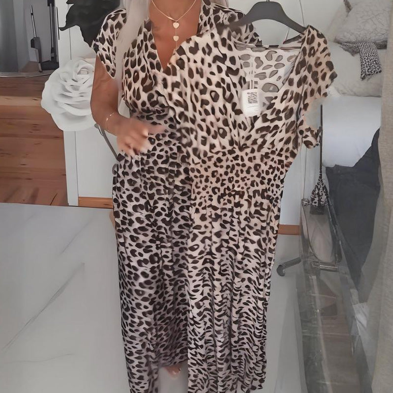 👗Women's V-Neck Leopard Print Dress