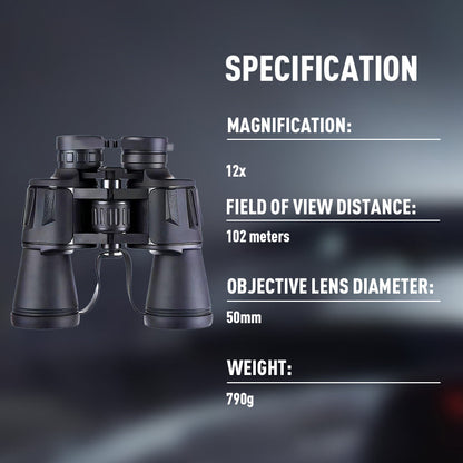 12x50 Waterproof Binoculars for Outdoor Viewing