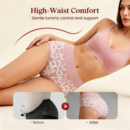 Women's High-Waist Heart Print Briefs