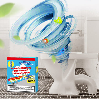 ❤️Powerful Cleaning Effervescent Tablets for Pipe, Fast Dissolve Hair Grease Clogs, Deodorizing Antibacterial Pipe Cleaner for Sink Toilet Floor Drain