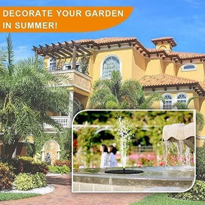 🎁Solar Fountain, Solar Powered Bird Bath Fountain Pump with 4 Nozzles 1.4W Solar Panel Kit Water Pump, Outdoor Watering Submersible Pump for Pond, Pool, Garden, Fish Tank