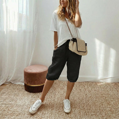 ⏳Time-Limited Special⏰Women's Casual Cotton Linen Capris
