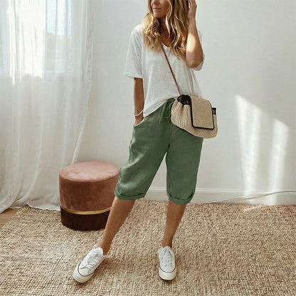 ⏳Time-Limited Special⏰Women's Casual Cotton Linen Capris