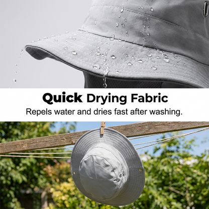 Breathable Fisherman Hat with Detachable Face Mask