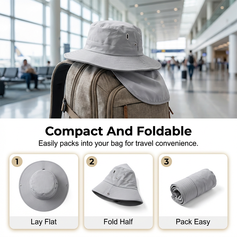 Breathable Fisherman Hat with Detachable Face Mask