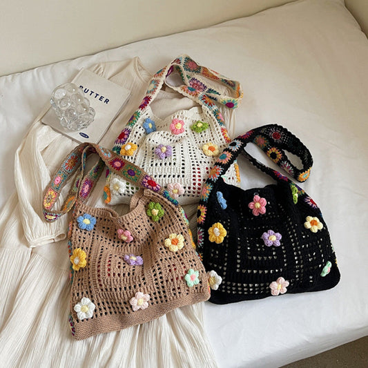 ✨ Women's Crochet Ethnic Bag – Bohemian, Spacious, Versatile 🌼