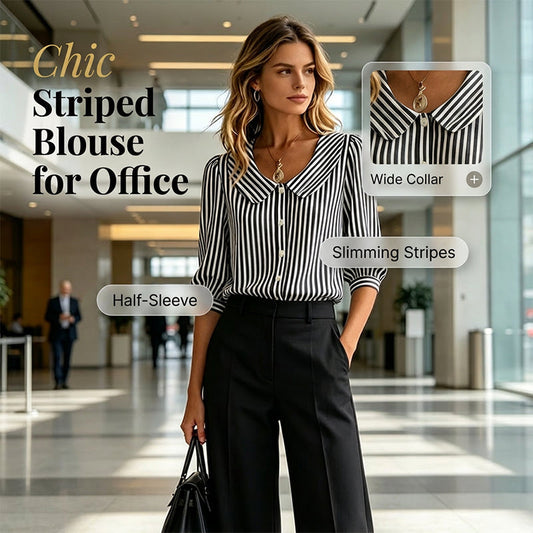 🔥New Arrivals & Special Offers-Summer Commuter Striped Button-Down Shirt