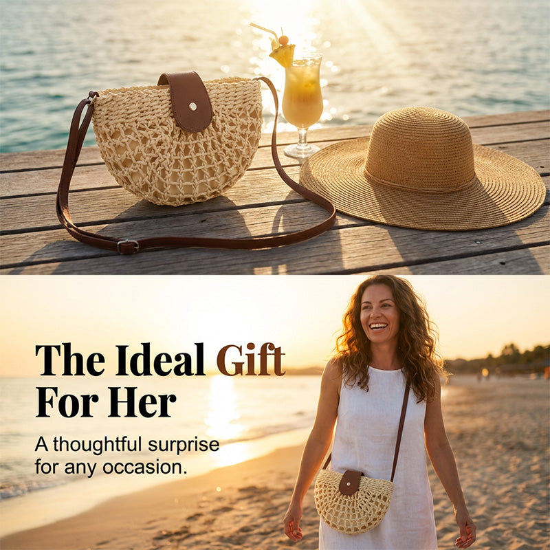 👜 Woven Crossbody Bag – Boho, Handwoven, Adjustable, Lightweight ✨