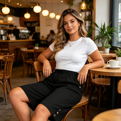 👖New Arrival❣️Women's Casual Comfortable Elastic Waist Capri Pants