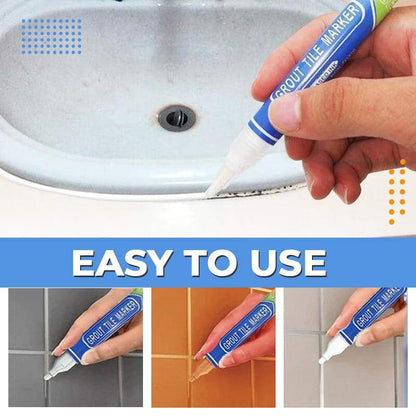 🛁Tile Grout Repair Coloured Pencil – Covers blackened, mouldy joints & restores like‑new colour. Water‑based, non‑toxic. 🖊️🧴