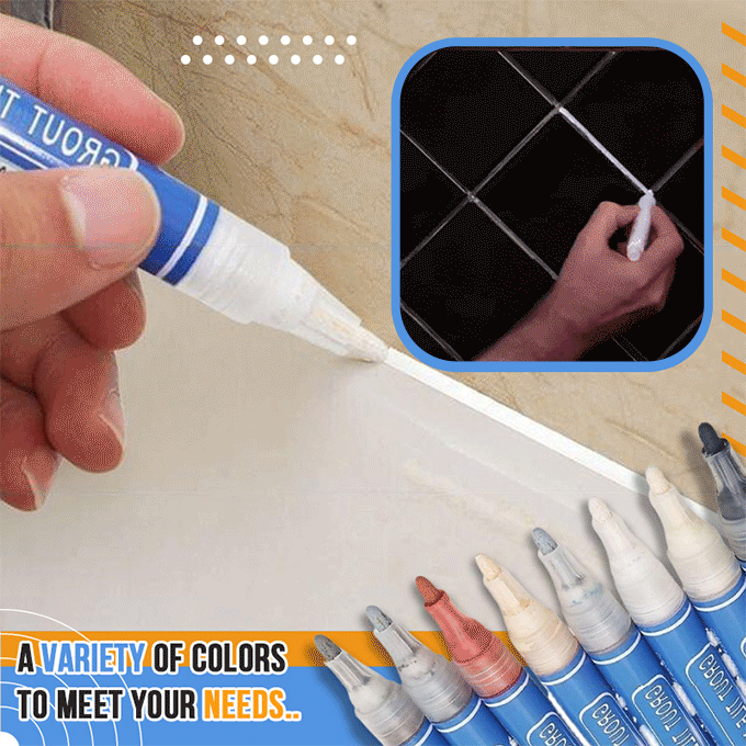 🛁Tile Grout Repair Coloured Pencil – Covers blackened, mouldy joints & restores like‑new colour. Water‑based, non‑toxic. 🖊️🧴
