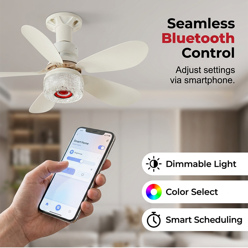 3-in-1 Ceiling Fan with Light and Bluetooth Speaker