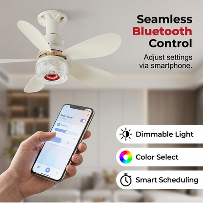 3-in-1 Ceiling Fan with Light and Bluetooth Speaker