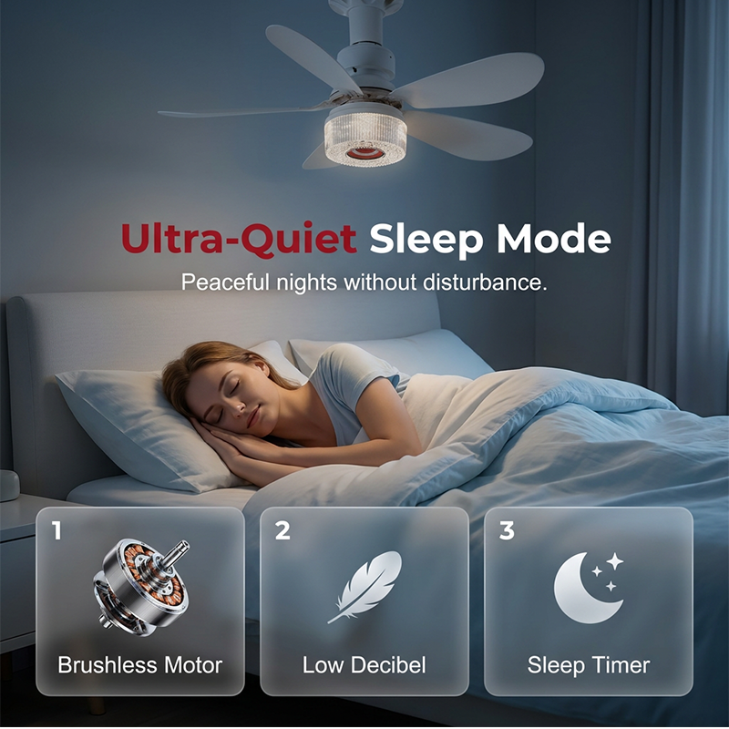 3-in-1 Ceiling Fan with Light and Bluetooth Speaker