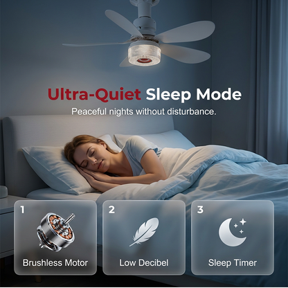 3-in-1 Ceiling Fan with Light and Bluetooth Speaker