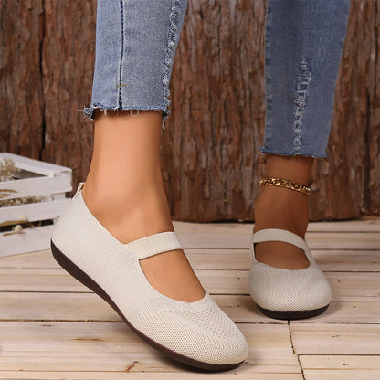 👟Breathable Knit Flats – Soft as clouds, anti‑slip sole. Walk for hours, feet stay cool & fresh. Your new favourite! 🌸✨