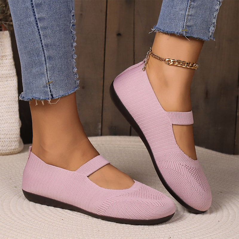 👟Breathable Knit Flats – Soft as clouds, anti‑slip sole. Walk for hours, feet stay cool & fresh. Your new favourite! 🌸✨