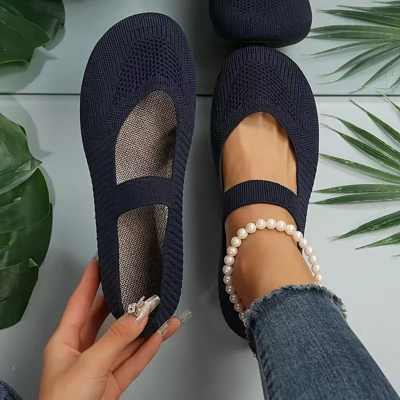 👟Breathable Knit Flats – Soft as clouds, anti‑slip sole. Walk for hours, feet stay cool & fresh. Your new favourite! 🌸✨