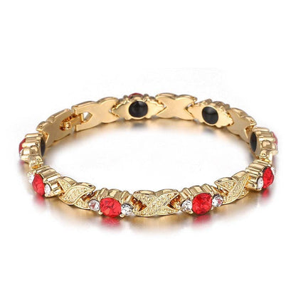 Fashionable Magnetic Bracelet with Rhinestones
