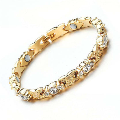 Fashionable Magnetic Bracelet with Rhinestones