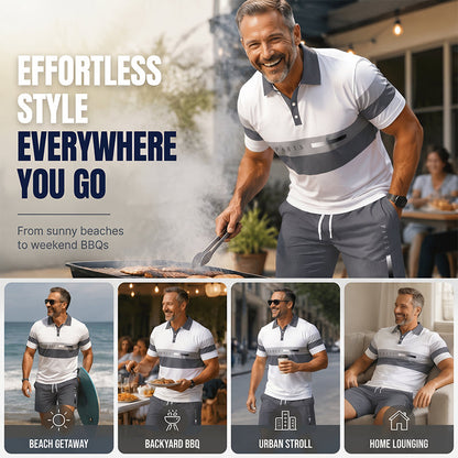Men's Two-Piece Shirt and Shorts Set