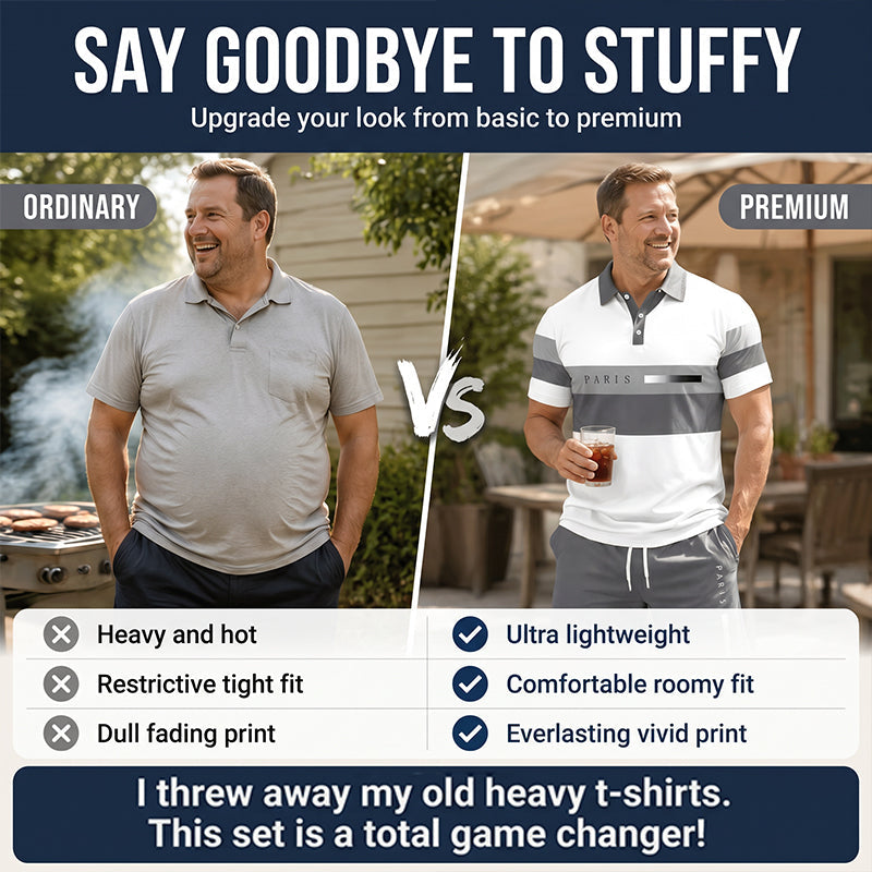 Men's Two-Piece Shirt and Shorts Set
