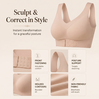 Women’s Beige Wireless Bra, Soft Breathable Non-removable Moulded Cups, Yoga Fitness Sportswear for Gym & Daily Training